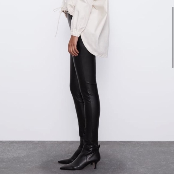Zara Faux Leather Leggings - Picture 4 of 7